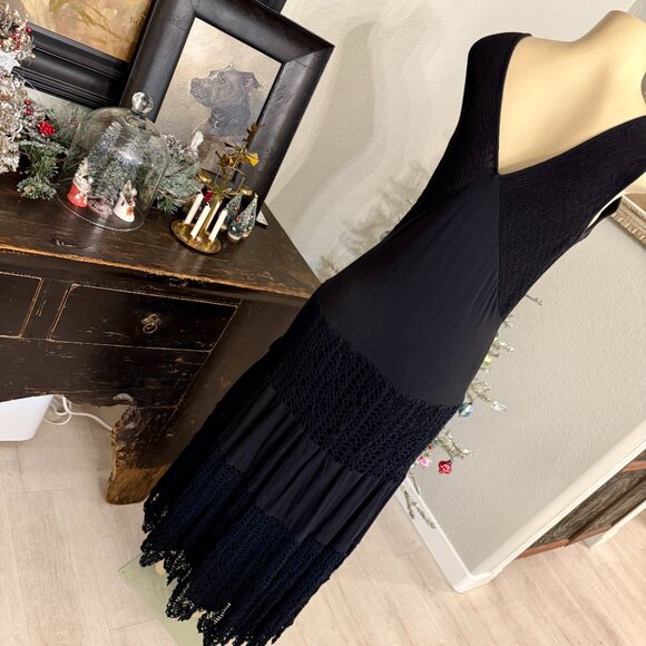 V Cristina Summer Cotton Maxi Sleeveless Deep V&Back Neckline Cotton Crochet - Picture 5 of 6